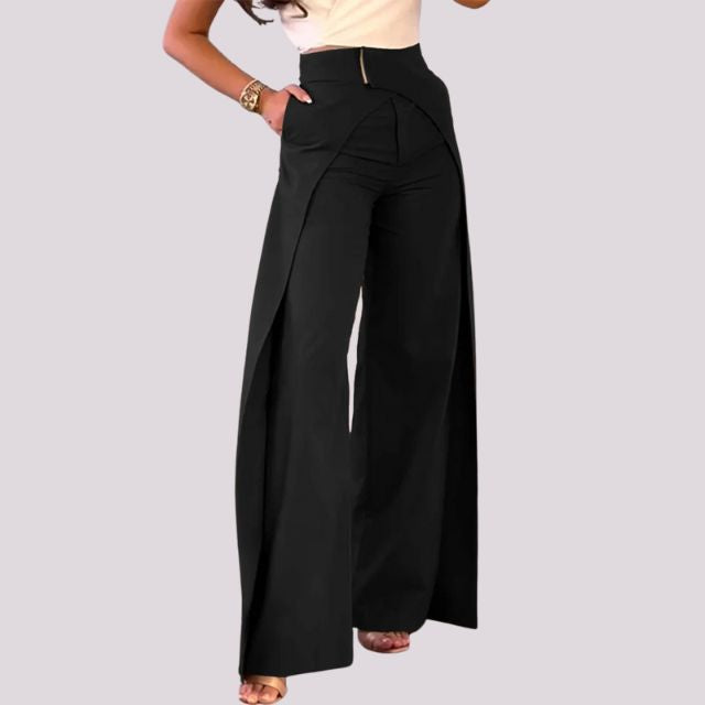 High waisted trousers with wide leg