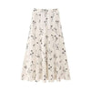 A-line midi skirt with botanical print