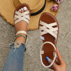 Women's - Flat Sandals - Light Toe Separators with Elasticated Strap - Comfortable Leisure Shoes for Everyday Wear