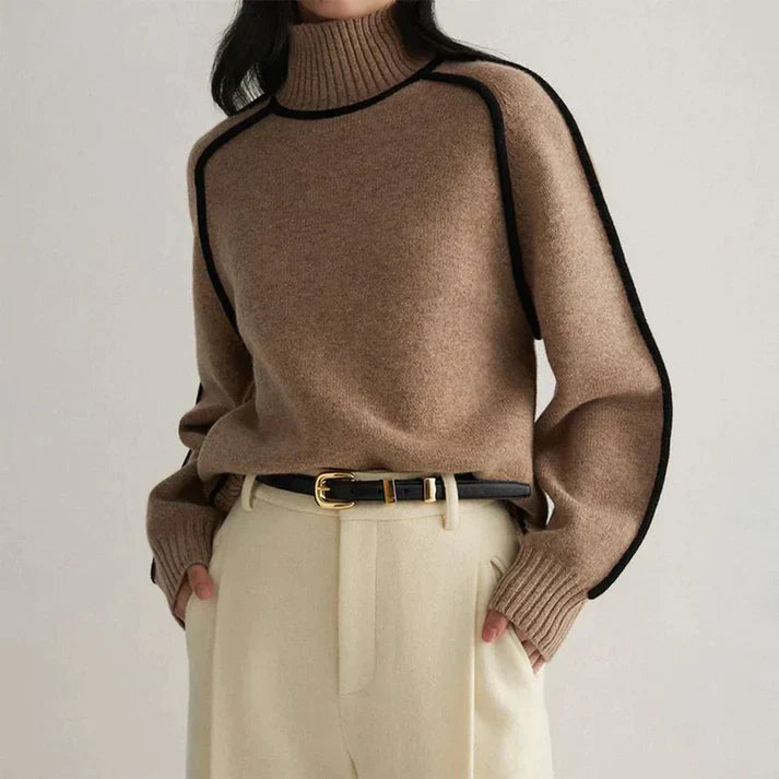 Brown turtleneck jumper