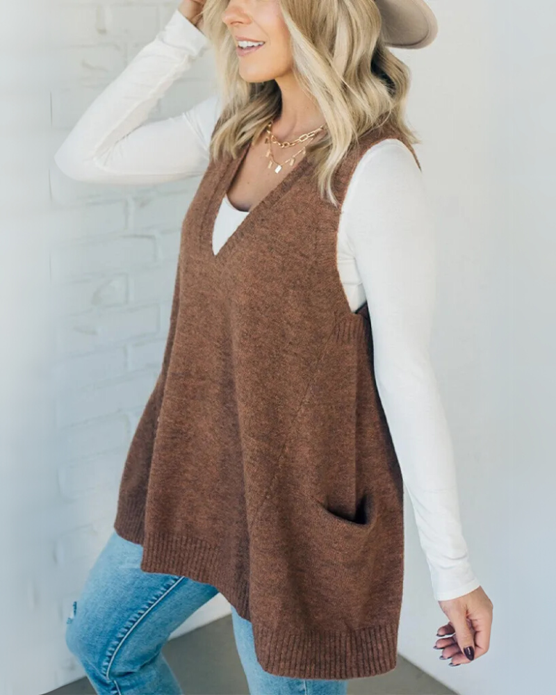 Women's - Cosy Knit Vest - Soft Fabric - Stylish Layering Essential for All Seasons