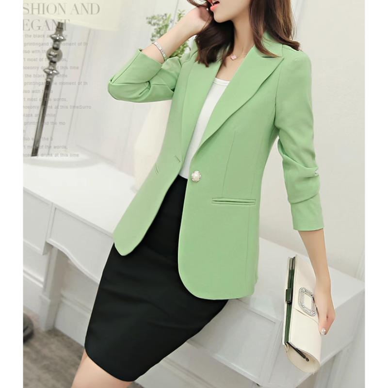 Elegant women's blazer with ankle button fastening