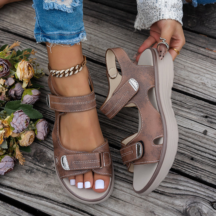 Women's - Wedge Sandals - Open Toe, Breathable with Adjustable Ankle Strap - Stylish Summer Footwear