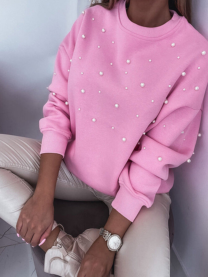 Modern beaded long sleeve blouse lady