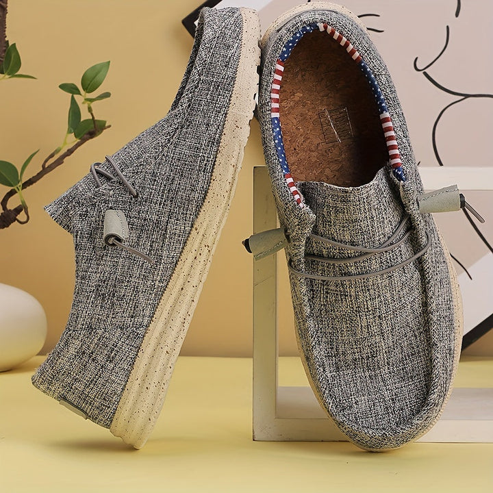 Men's - Slip-On Loafers - Comfortable Non-Slip Casual Shoes with Flag Design - Stylish Footwear