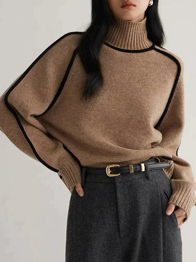 Brown turtleneck jumper