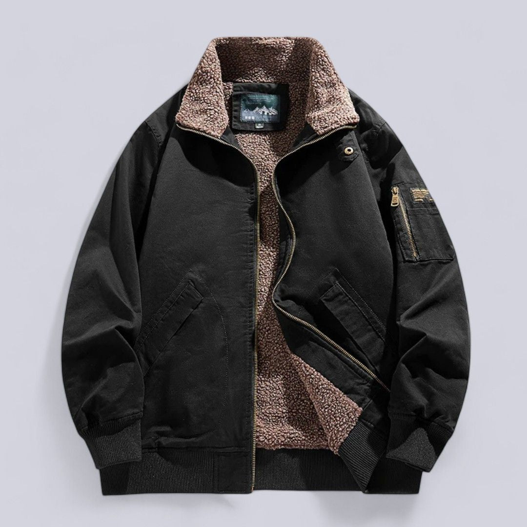 Men's - Jacket - Warm Wool Lined - Stylish Winter Outerwear for Comfort
