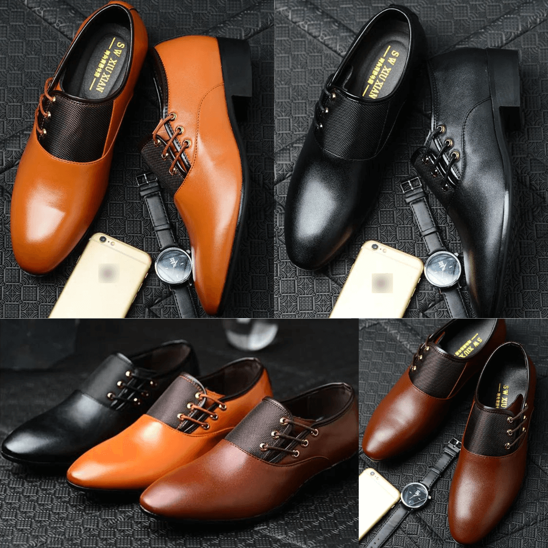 Breathable leather shoes for men