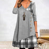 Long-sleeved chequered dress