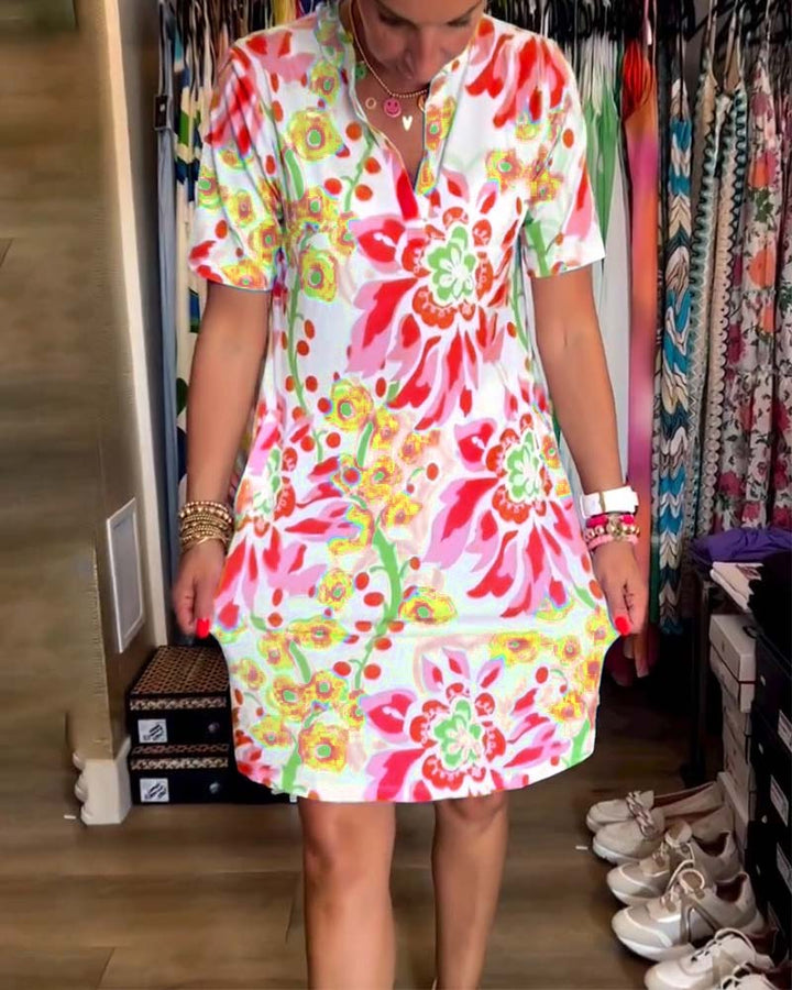 Vibrant floral midi dress