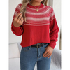 Knitted women's jumper with a Norwegian pattern