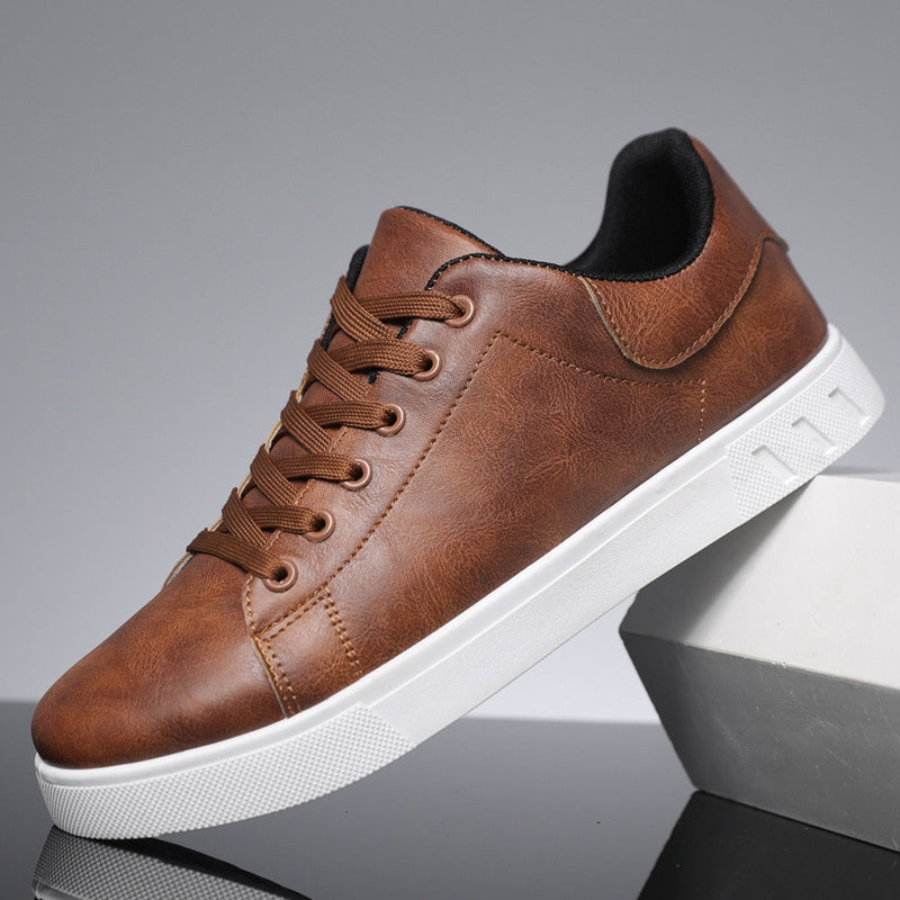 Men's - Stylish Sneakers - Premium Leather - Trendy Footwear