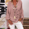 Pink blouse with elegant O-neckline