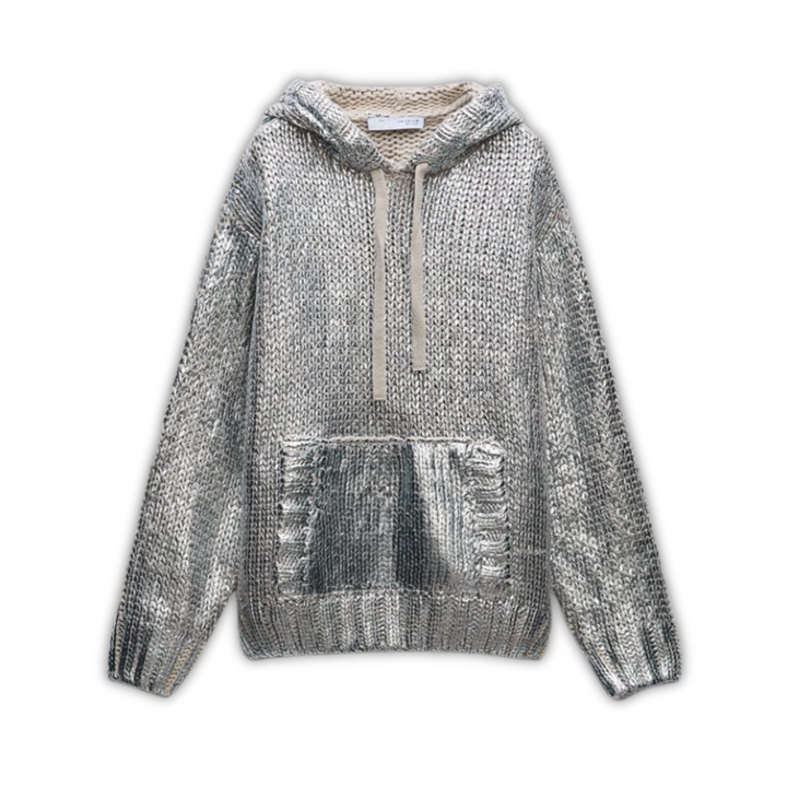 Silver Metallic Hoodie