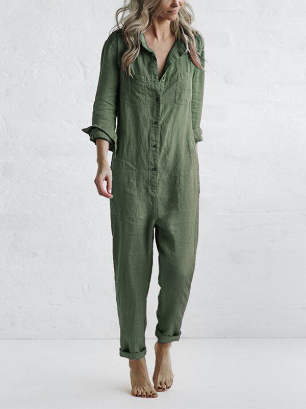 Casual Long Sleeve Jumpsuit