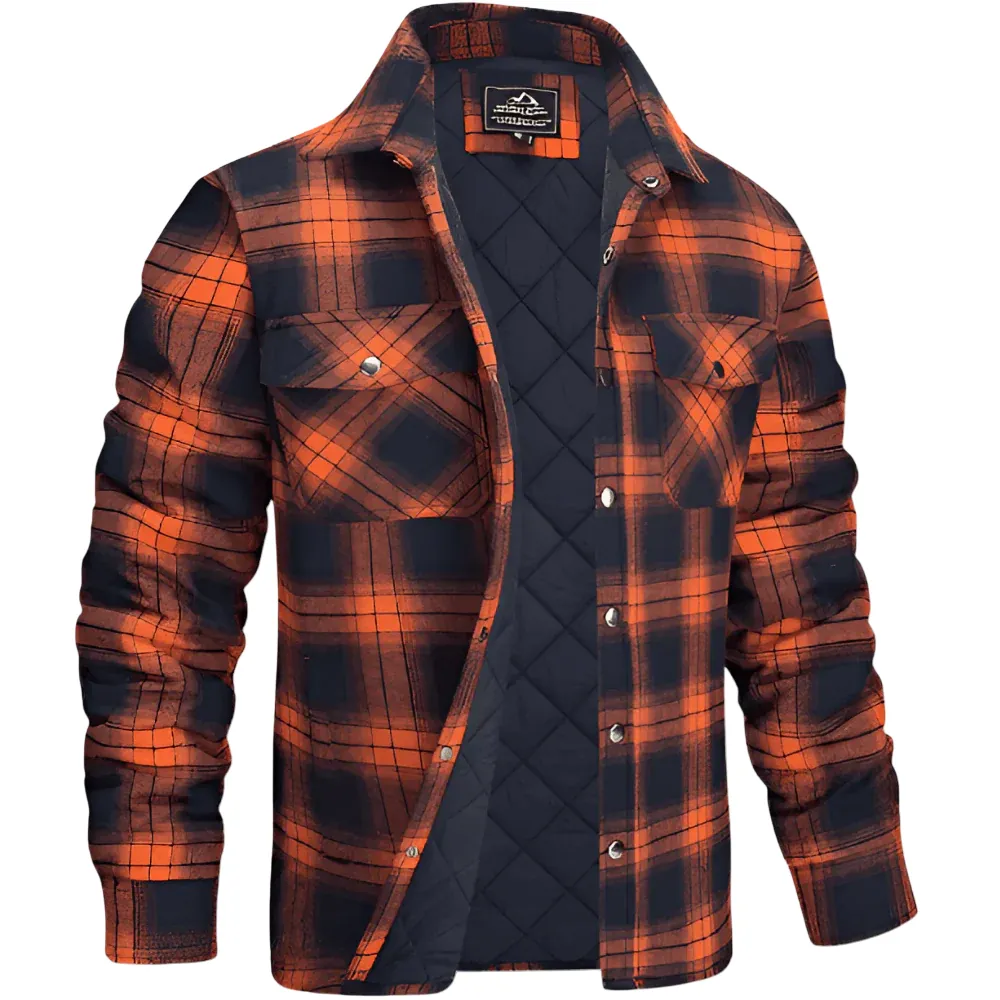 Men - Jacket - Quilted Plaid - Warm & Stylish