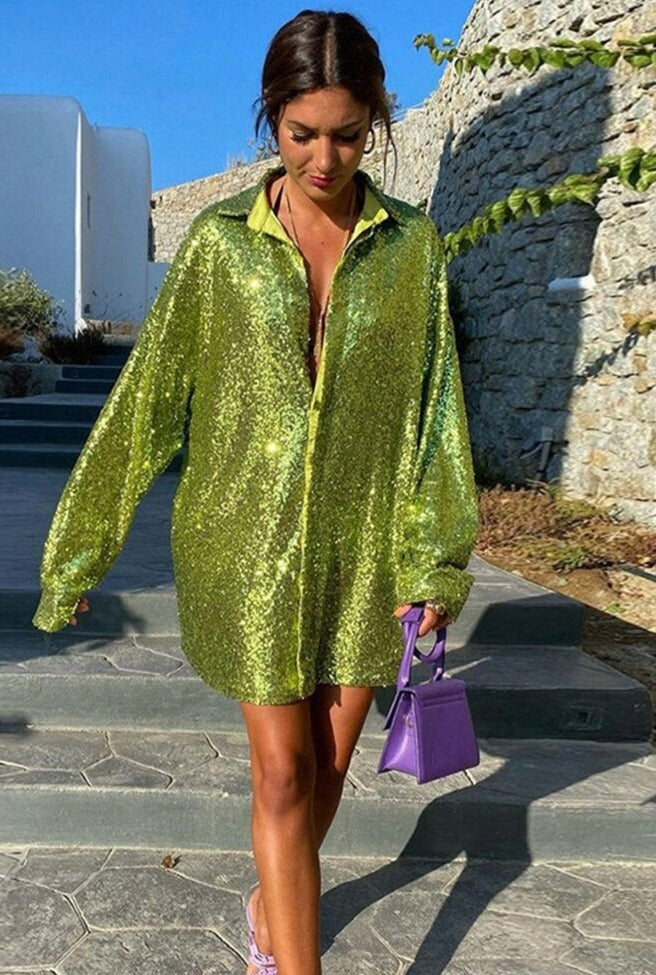 Oversized glitter blouse