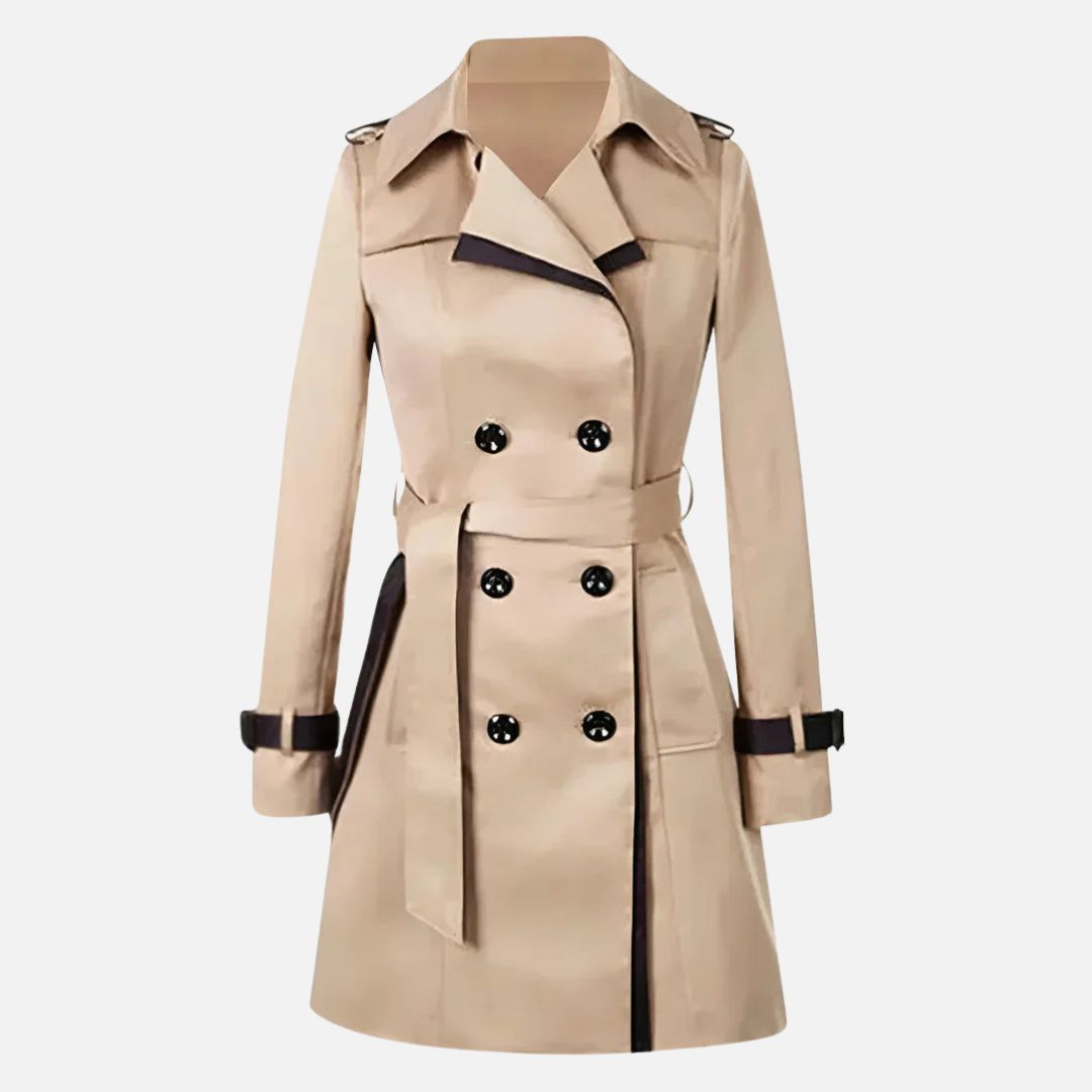 Women's - Long Waterproof Trench Coat - Stylish & Durable Rain Protection