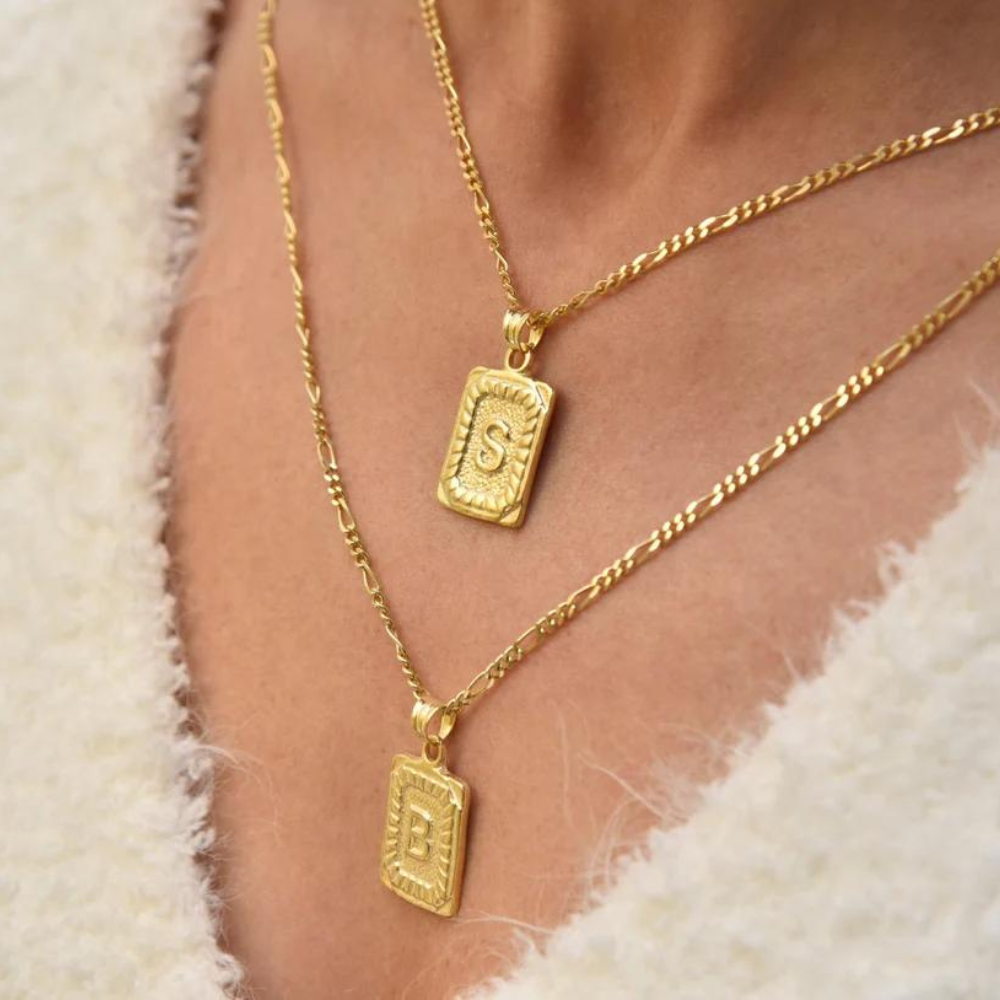Women's - Vintage Medallion Necklace - Personalized with Initials - Unique Gift for Her