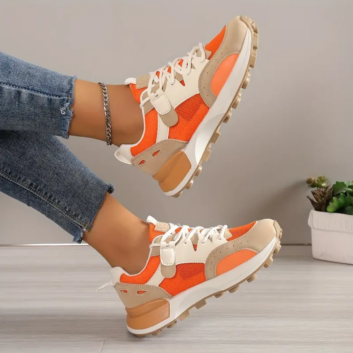 Orange coloured shoes