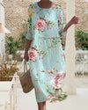 Women's - Casual Dress - Floral Pattern - Lightweight Fabric - Perfect for Everyday Wear