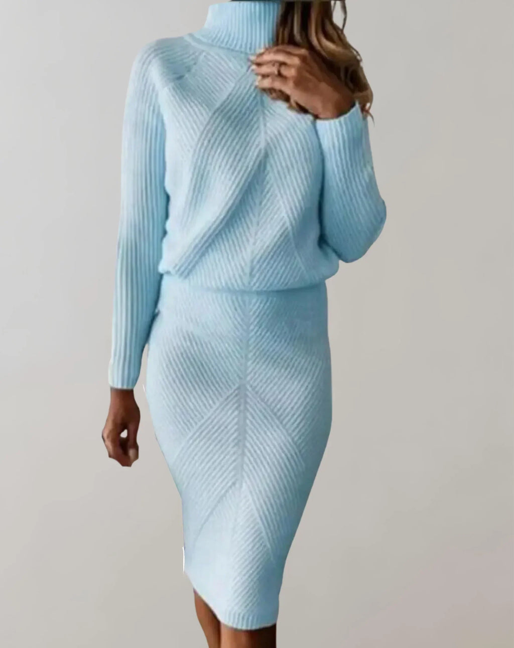 Women's - Two-Piece Slim Fit Set - Ribbed Knit