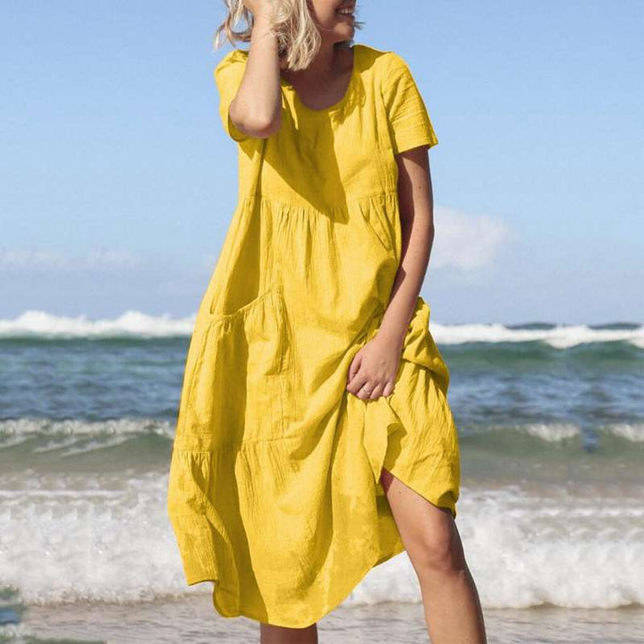 Women's - Light and Fresh Dress - Comfortable Cotton Blend - Perfect for Casual Outings - Stylish Everyday Wear