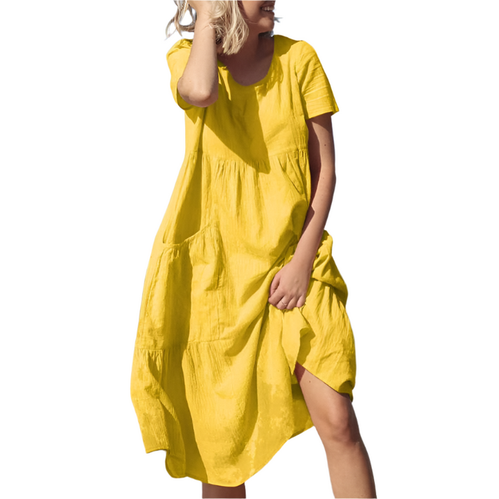 Women's - Light and Fresh Dress - Comfortable Cotton Blend - Perfect for Casual Outings - Stylish Everyday Wear