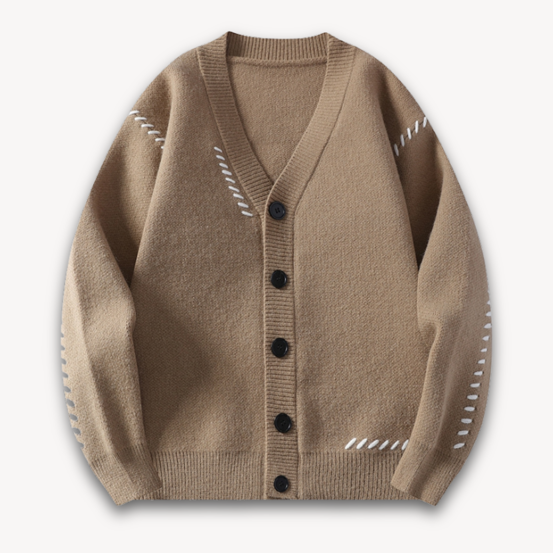 Men's - Knitted Cardigan Sweater - Soft Wool Blend, Button-Up Design for Casual Winter Style