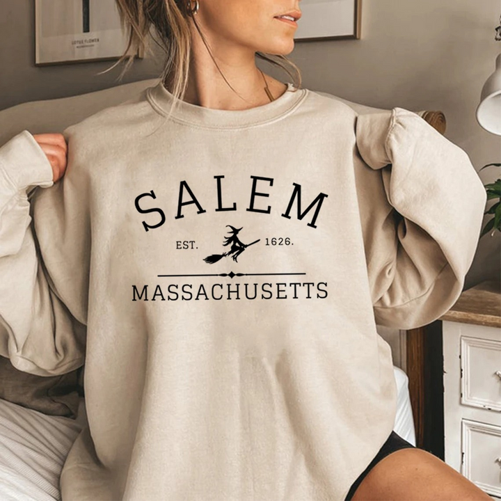 Casual sweatshirt with Salem Massachusetts design - women's jumper