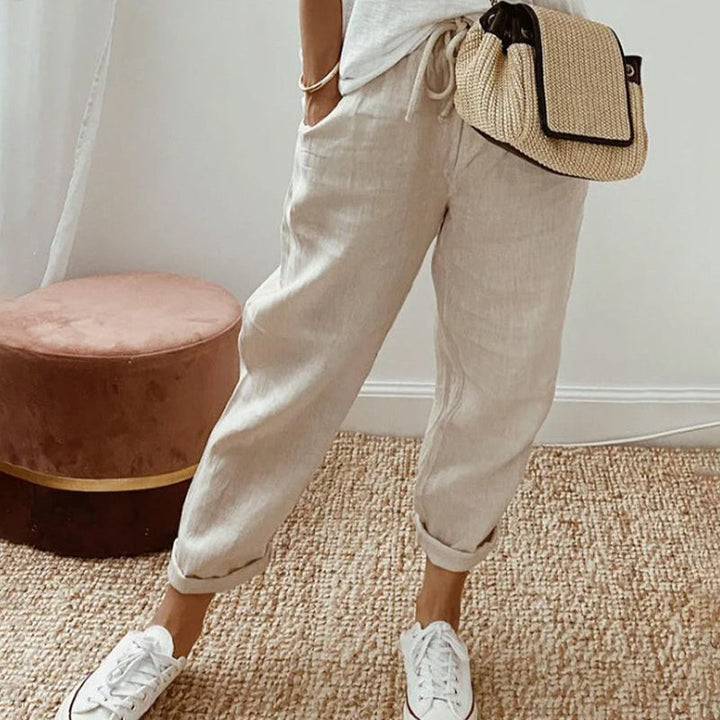Women's - Comfortable Summer Trousers - Lightweight and Airy Fabric - Perfect for Warm Weather Style