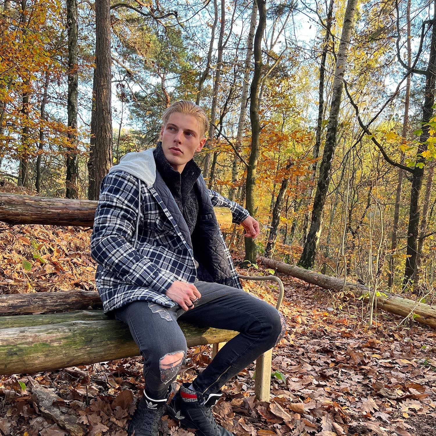 Men's - Quilted Flannel Jacket – Hooded, Warm Design – Casual Outerwear