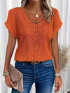 Women's - Top - Round Neckline with Lace Trim - Elegant and Stylish Blouse for Any Occasion