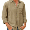 Casual single-coloured long-sleeved shirt for men