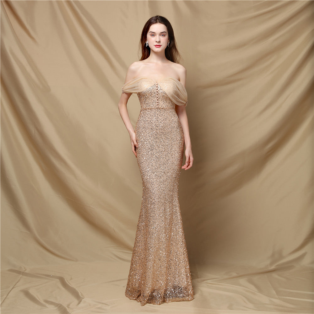 Elegant Banquet Classic Mermaid Velvet Evening Dress