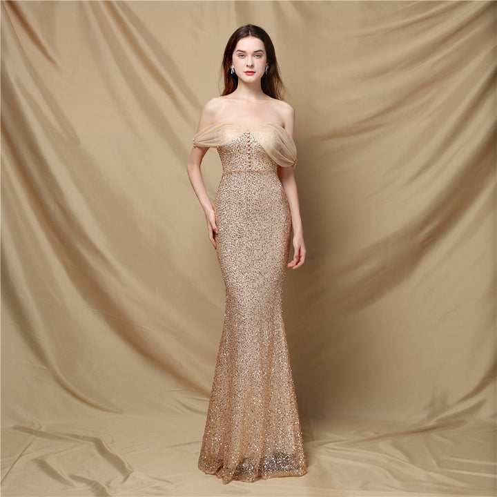 Elegant Banquet Classic Mermaid Velvet Evening Dress