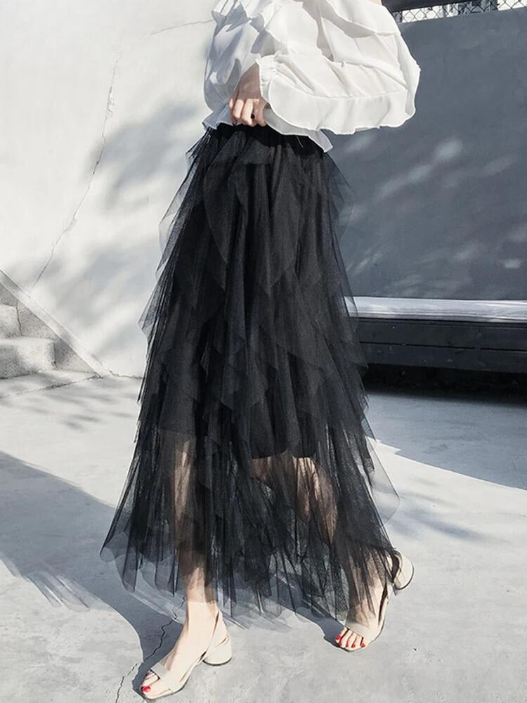 Fairy-style tulle skirt