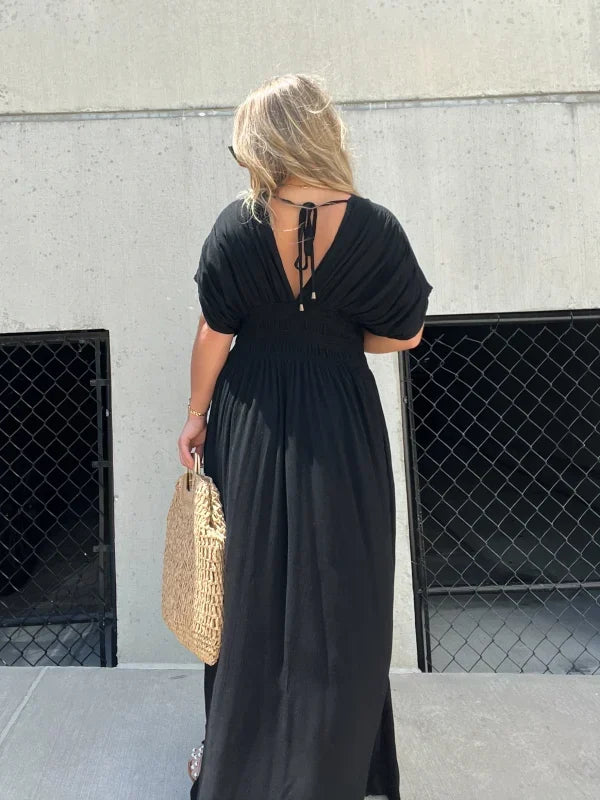 V-Neck Effortless Maxi Long Dress