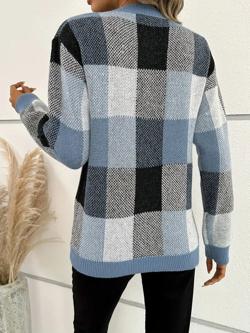 Jumper with checked pattern