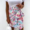 Modern High Waist Floral Irregular Slim Skirt