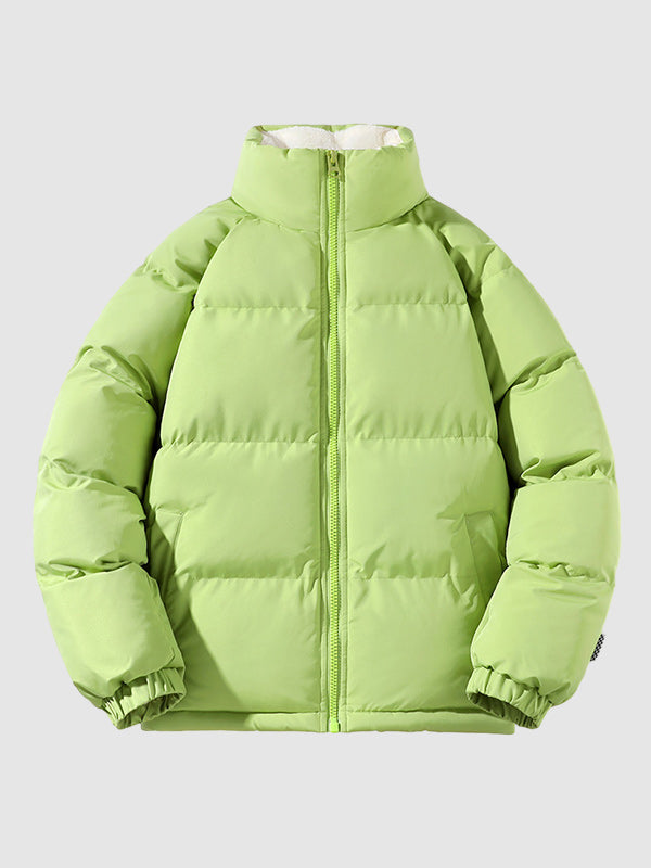 Men's - Thick Puffer Jacket - Fleece Lined Warmth - Perfect for Cold Weather