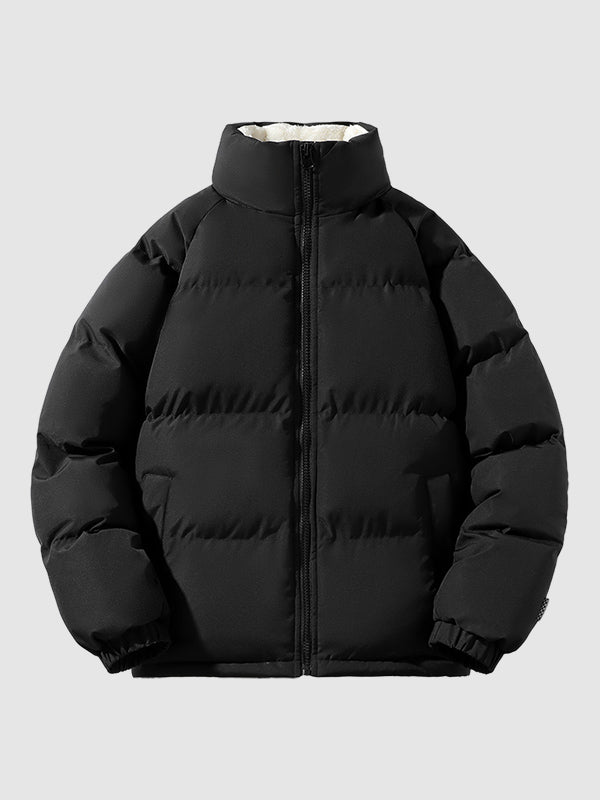 Men's - Thick Puffer Jacket - Fleece Lined Warmth - Perfect for Cold Weather