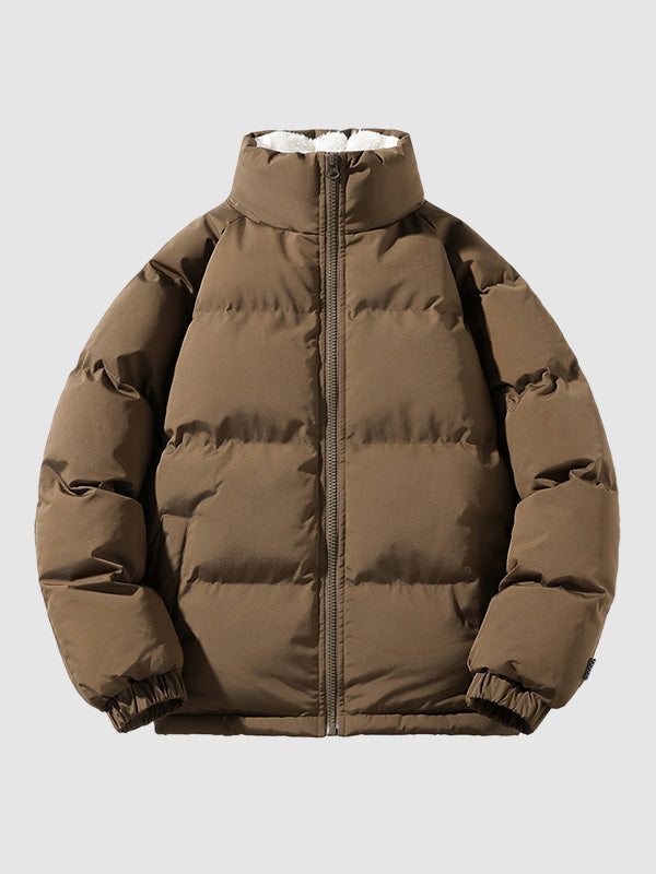 Men's - Thick Puffer Jacket - Fleece Lined Warmth - Perfect for Cold Weather