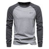 Men's - Patchwork Shirt - Round Neck & Long Sleeves - Trendy Style for Every Occasion