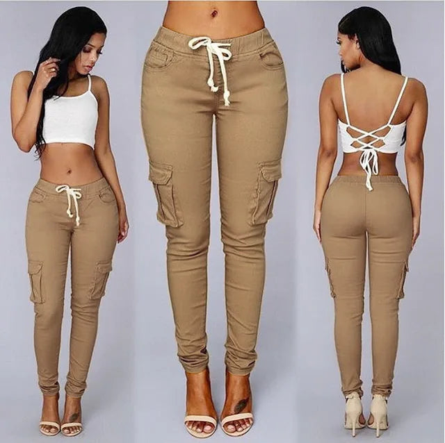 Cargo trousers with high waist