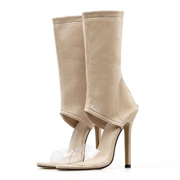 Women's - Ankle Wrap Sandals - Novelty Denim Style - Comfortable and Trendy Footwear