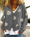 Single-breasted Floral Cardigan