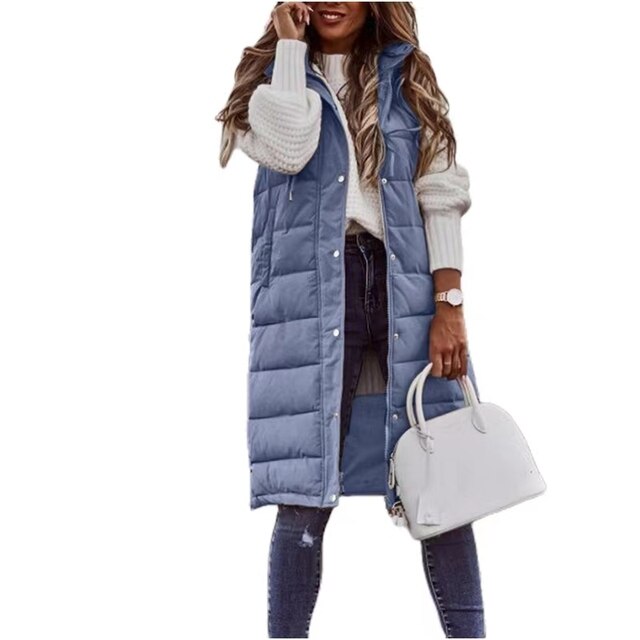 Cynthia™ Vest Long cotton coat Sleeveless loose jacket