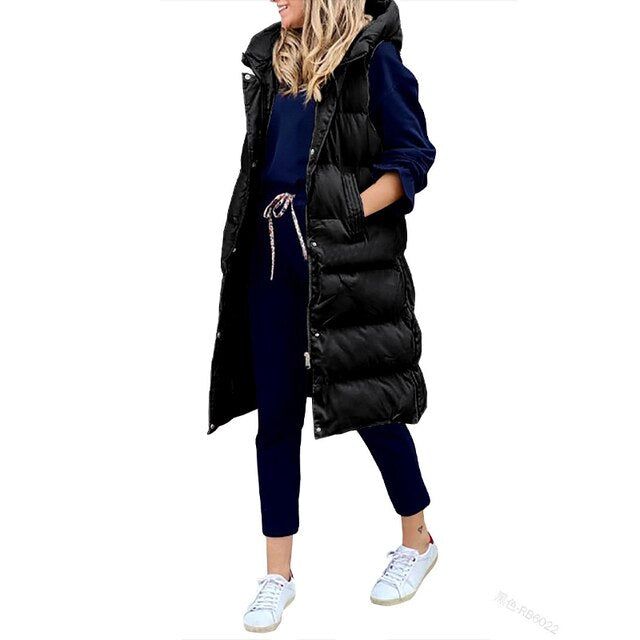 Cynthia™ Vest Long cotton coat Sleeveless loose jacket