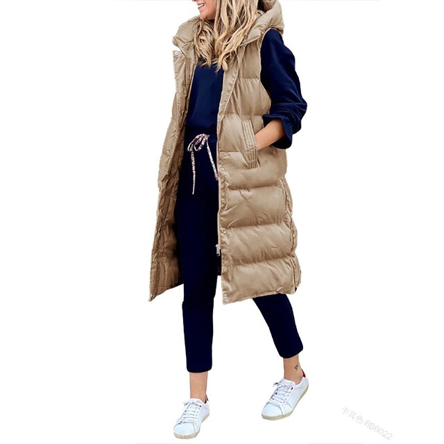 Cynthia™ Vest Long cotton coat Sleeveless loose jacket